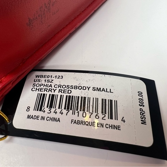 Bebe Sophia Quilted Small Cherry Red Crossbody Bag | NEW/NWT!!♥️♥️ - Picture 12 of 16